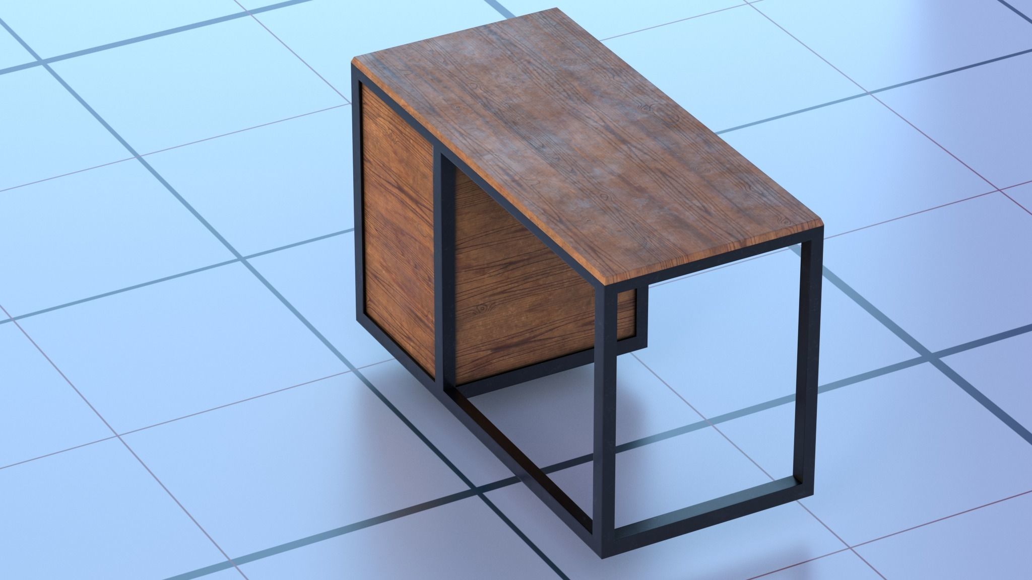 Table 3D lov-poly Low-poly 3D model_4