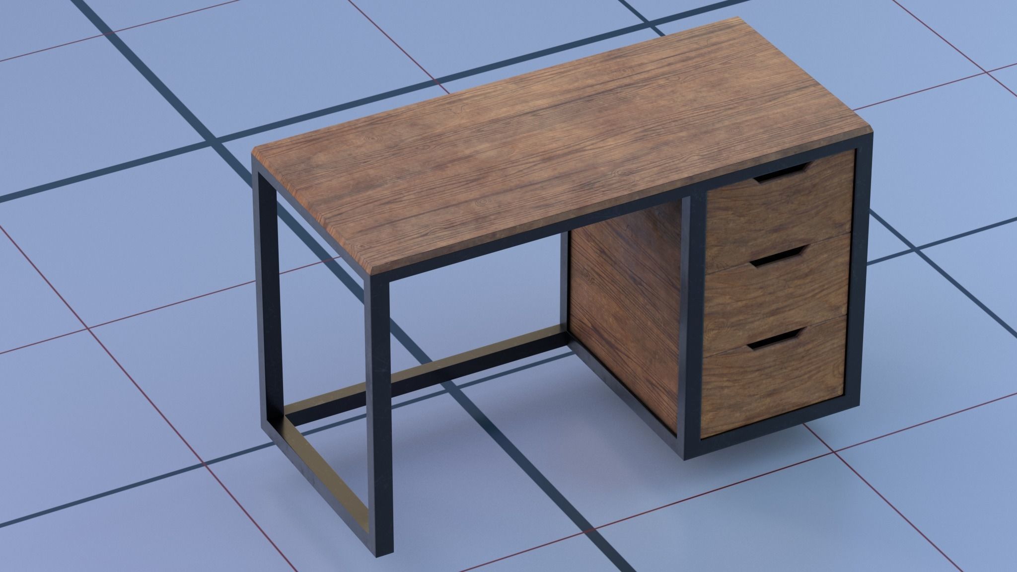 Table 3D lov-poly Low-poly 3D model_1