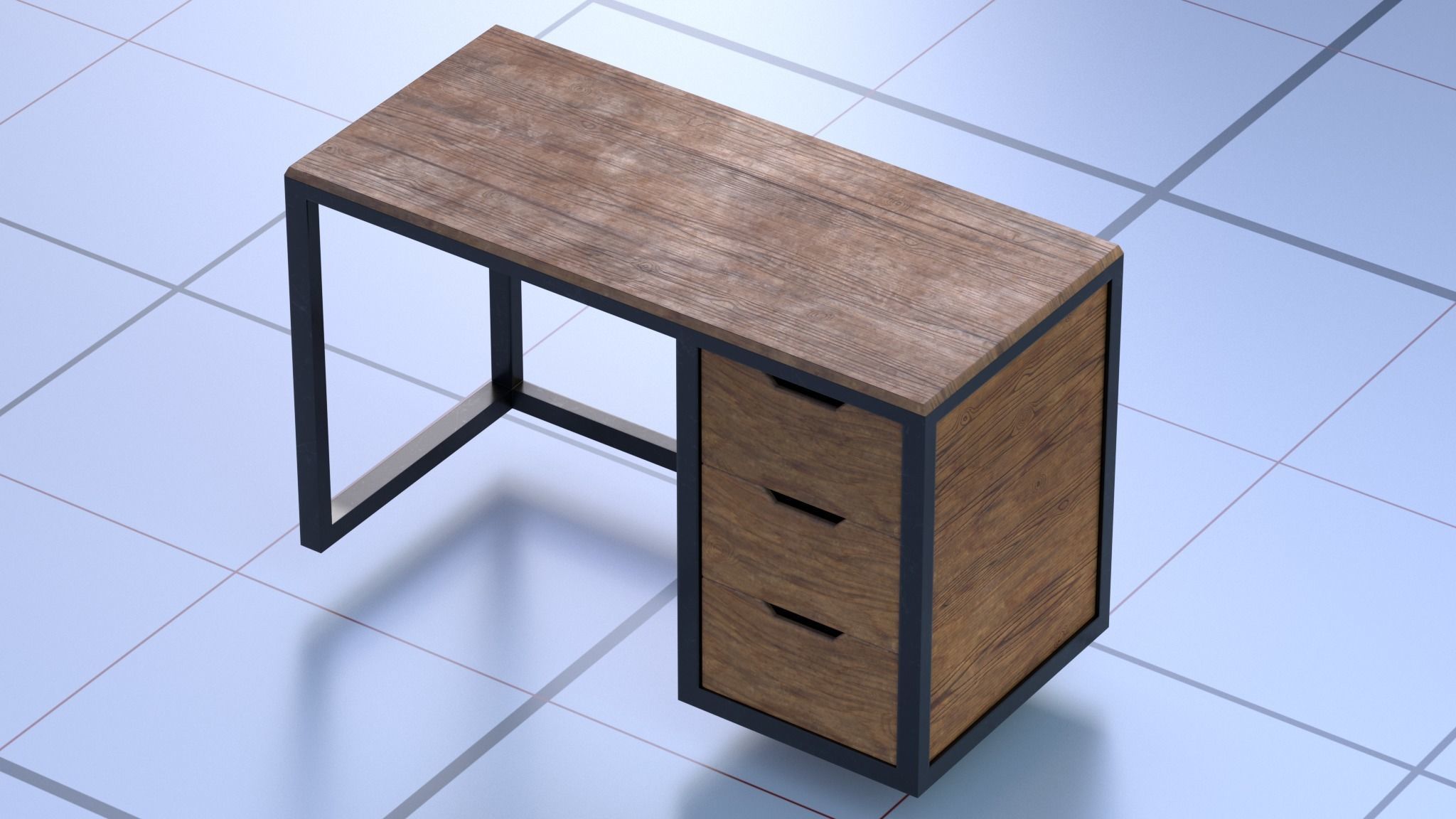 Table 3D lov-poly Low-poly 3D model_2