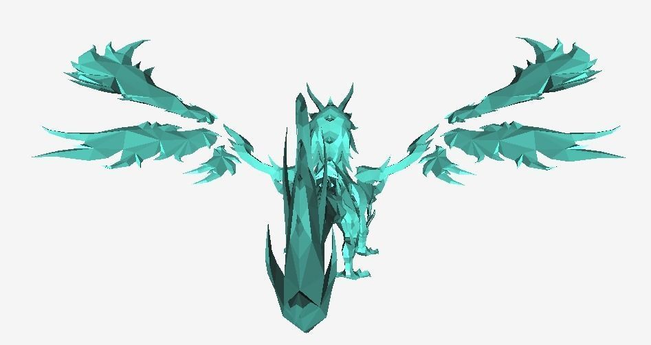 Fantastic Dragon Low-poly 3D model_5