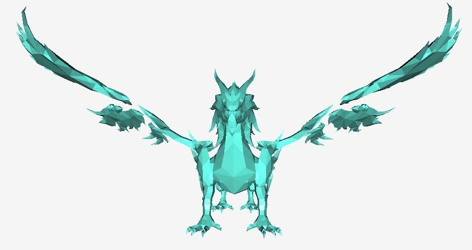Fantastic Dragon Low-poly 3D model_4