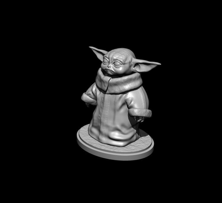 Baby Yoda printable  3D print model_7