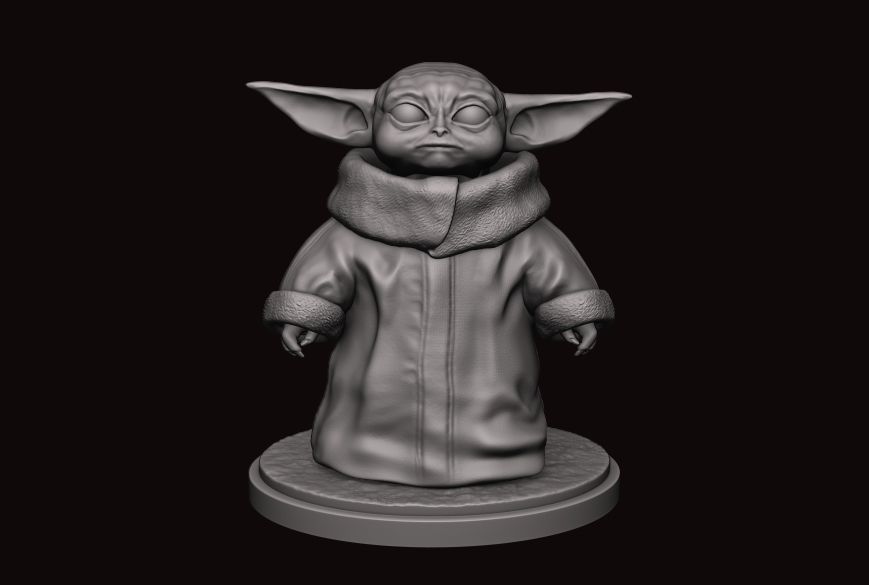 Baby Yoda printable  3D print model_1