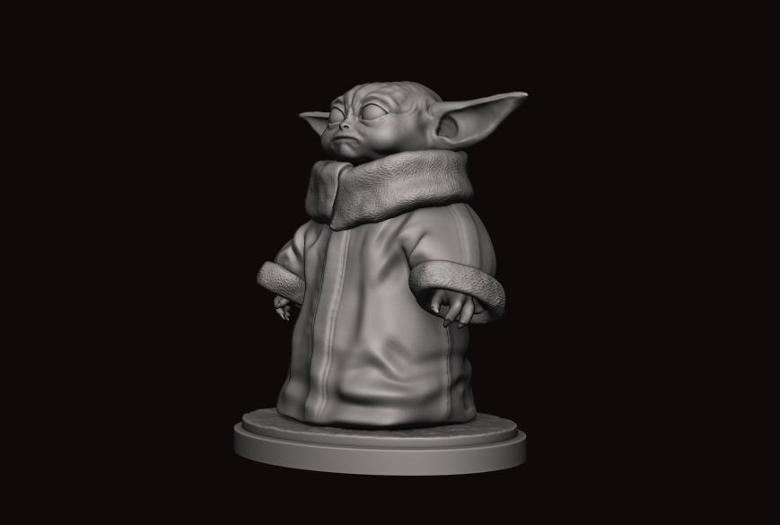 Baby Yoda printable  3D print model_2