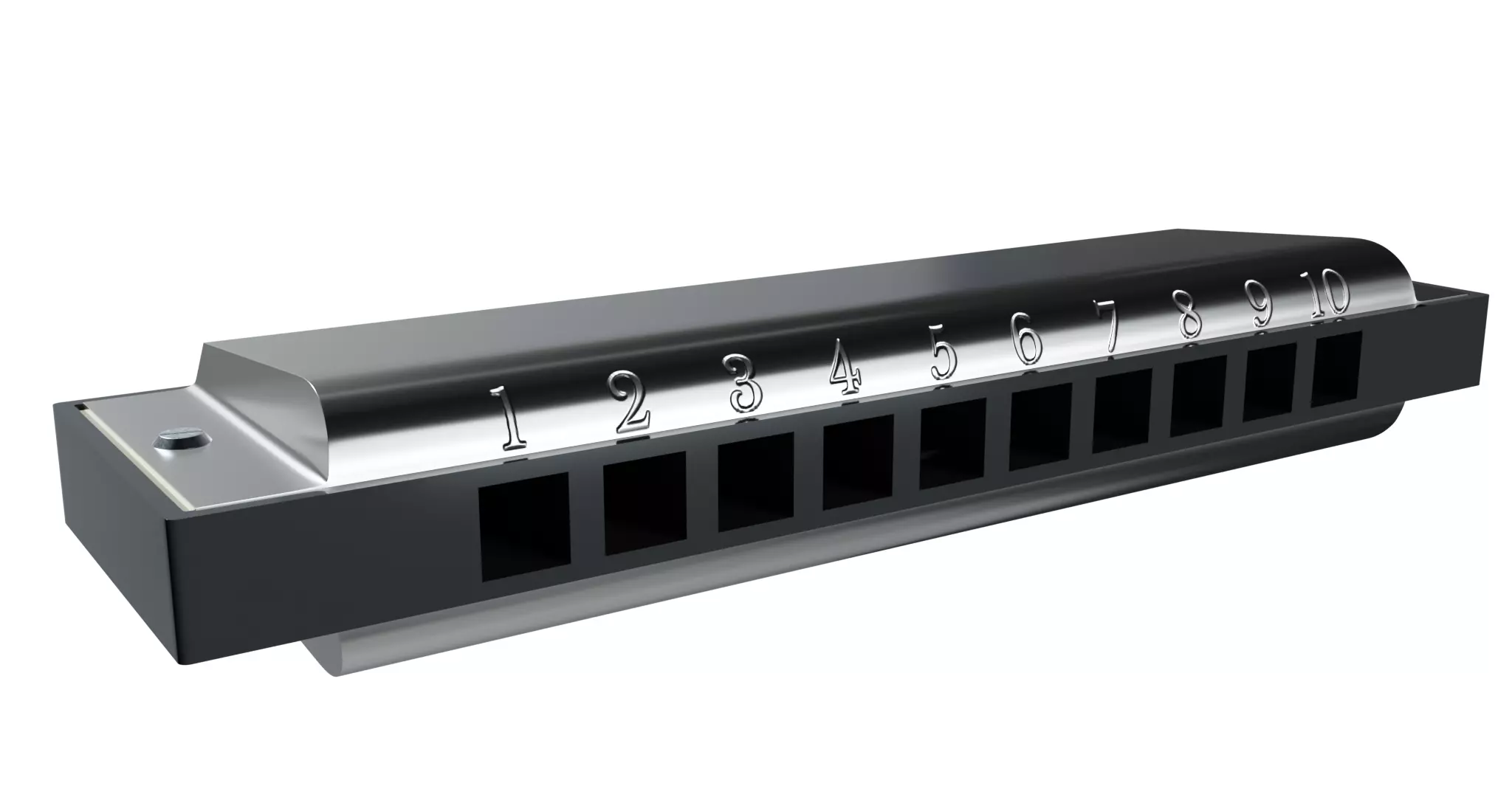 Diatonic Harmonica 3D model_0