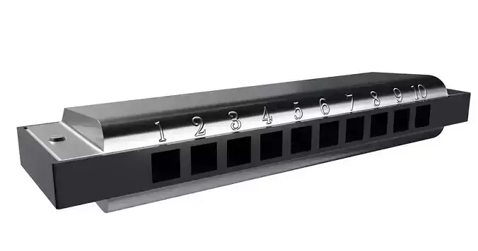 Diatonic Harmonica 3D model