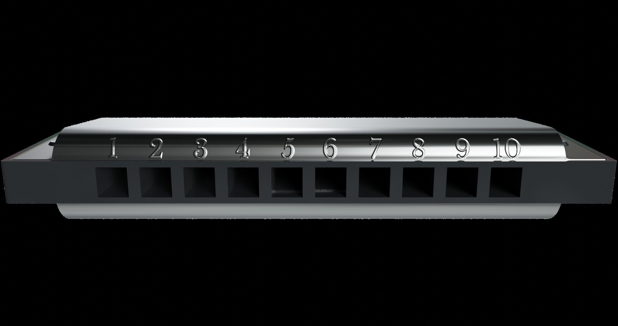 Diatonic Harmonica 3D model_2