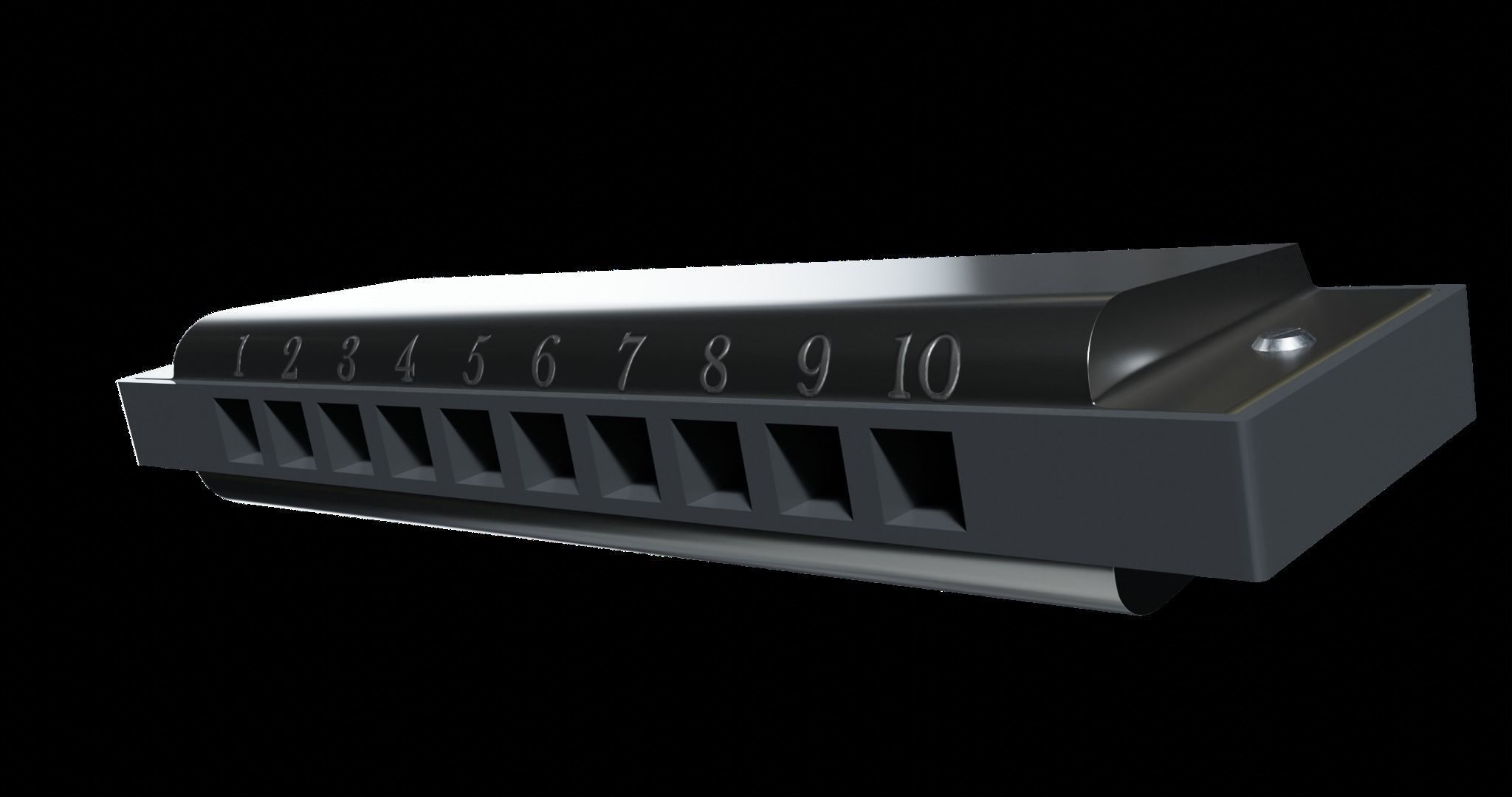 Diatonic Harmonica 3D model_5