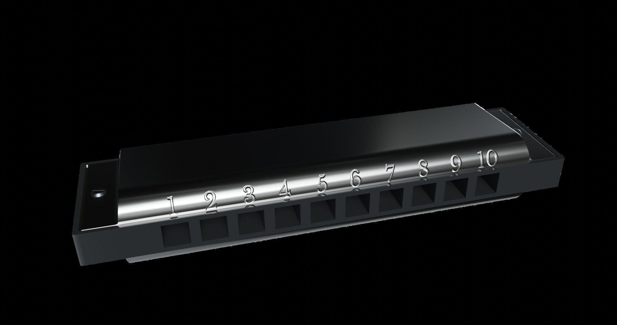 Diatonic Harmonica 3D model_6