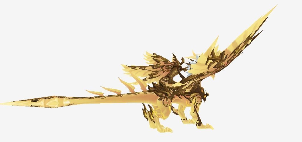 Golden Dragon Low-poly 3D model_10