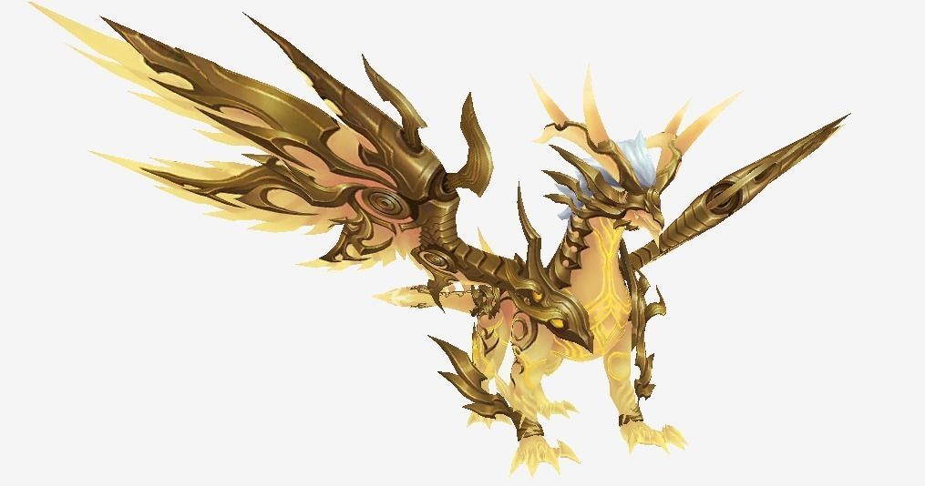 Golden Dragon Low-poly 3D model_15