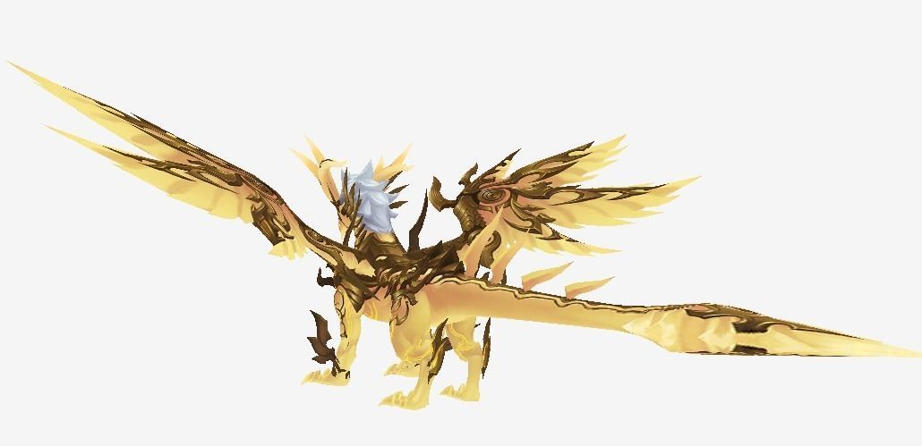 Golden Dragon Low-poly 3D model_9
