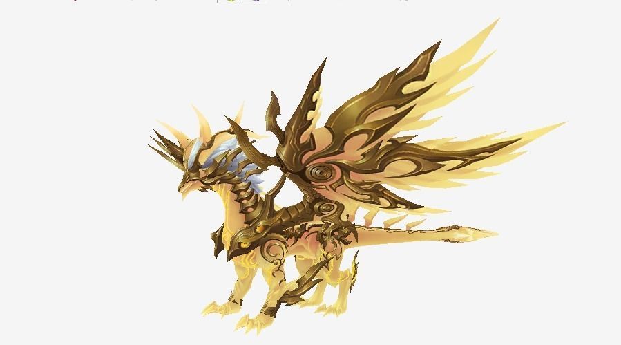 Golden Dragon Low-poly 3D model_1