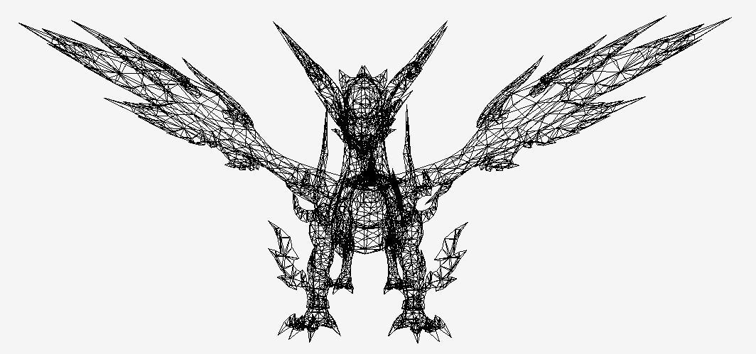 Golden Dragon Low-poly 3D model_6