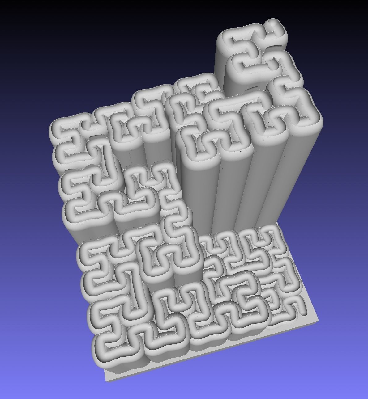 Hilbert Curve Fractal Marble Slide 3D print model_2