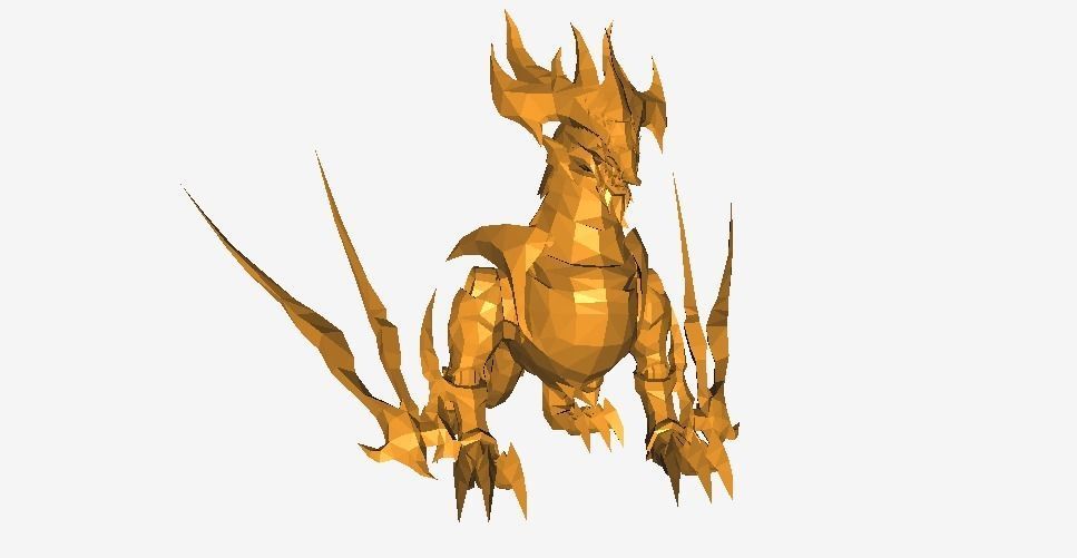 Metal Dragon Low-poly 3D model_11