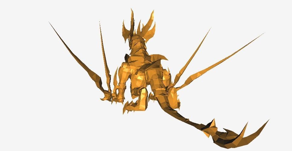 Metal Dragon Low-poly 3D model_12