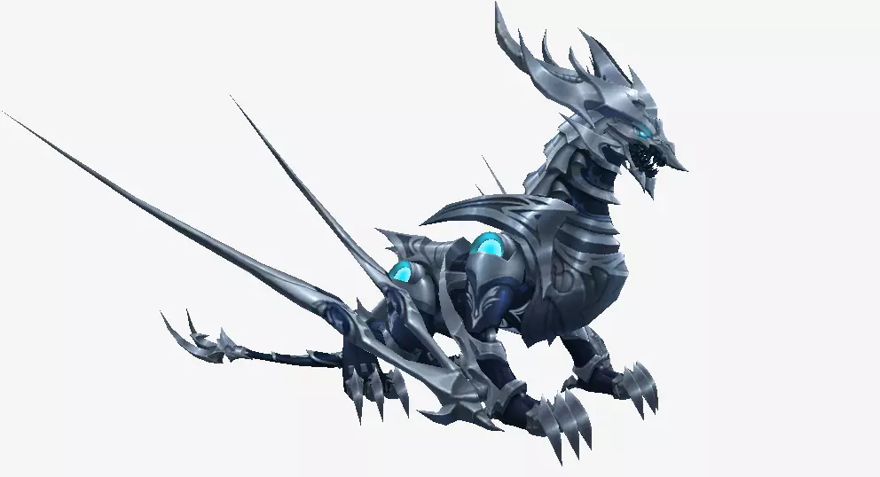 Metal Dragon Low-poly 3D model_0