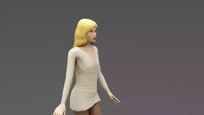 Female Animated Character Low-poly 3D model