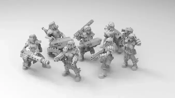 Female Miner Gang with Mixed weapons