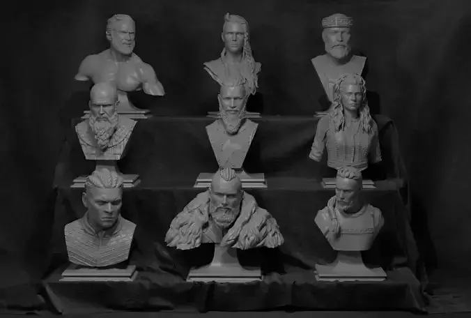 VIKING BUST COLLECTION 3D print model