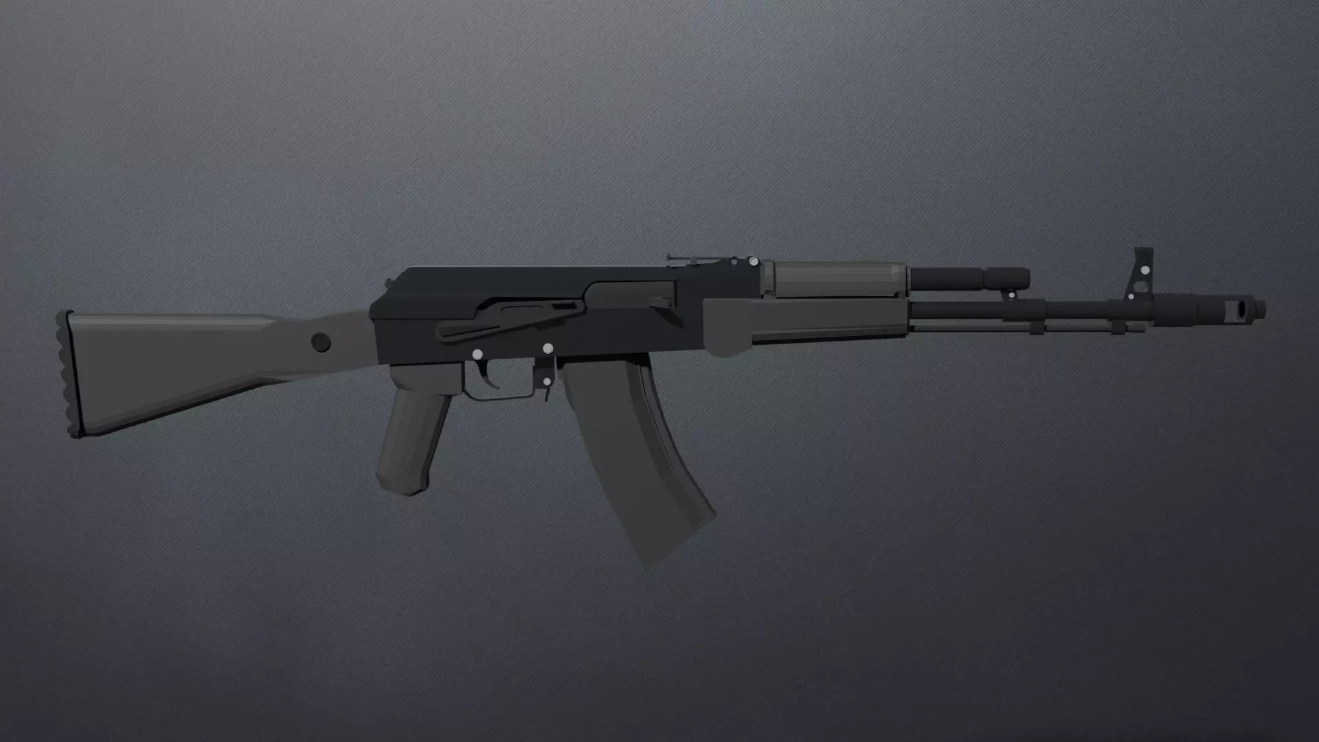 AK74M ak - rifle Free low-poly 3D model_0