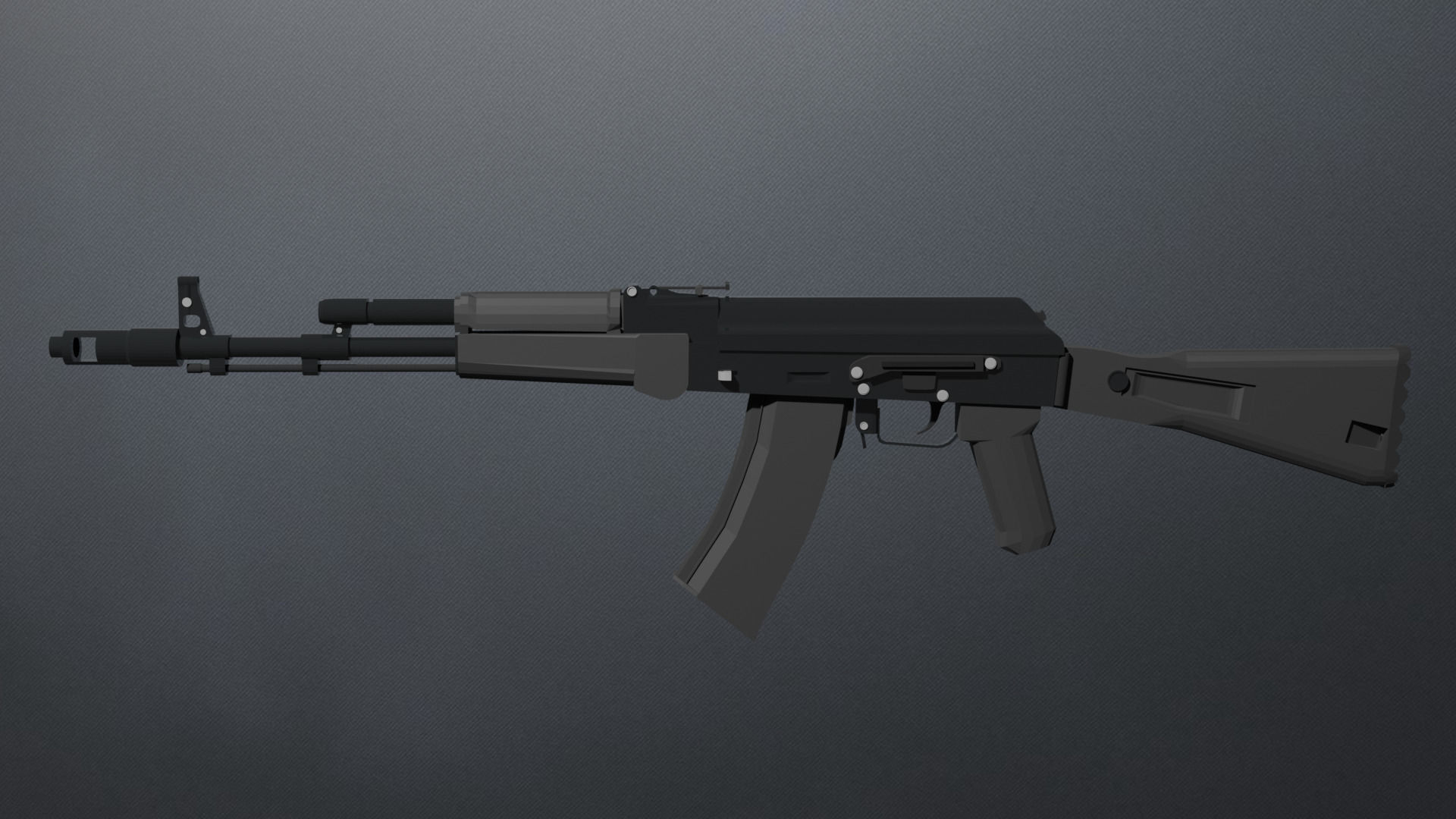 AK74M ak - rifle Free low-poly 3D model_1