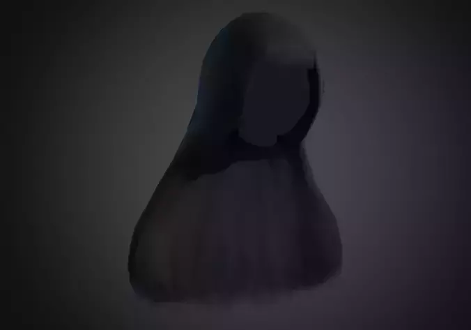 dark brown long hair 