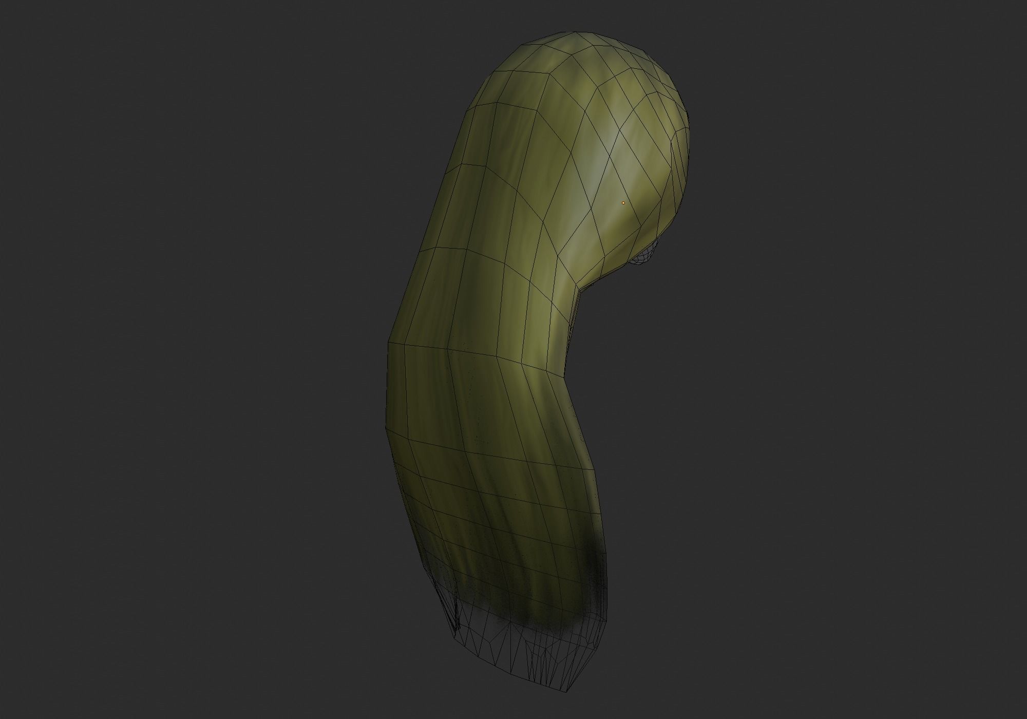 blond long hair Low-poly 3D model_12