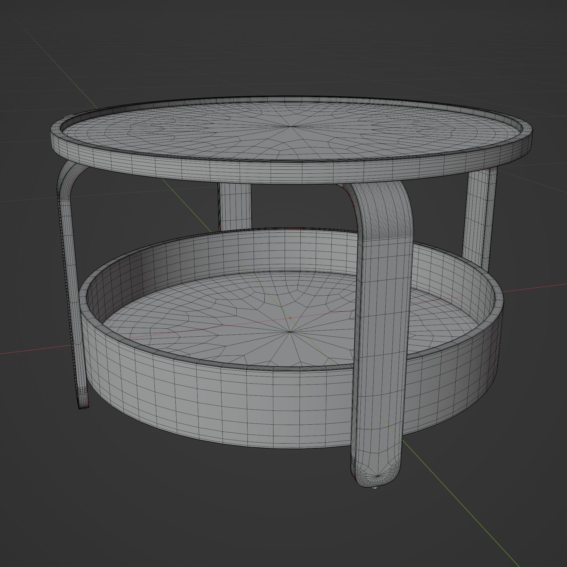Birch Veneer Round Table 3D model_6