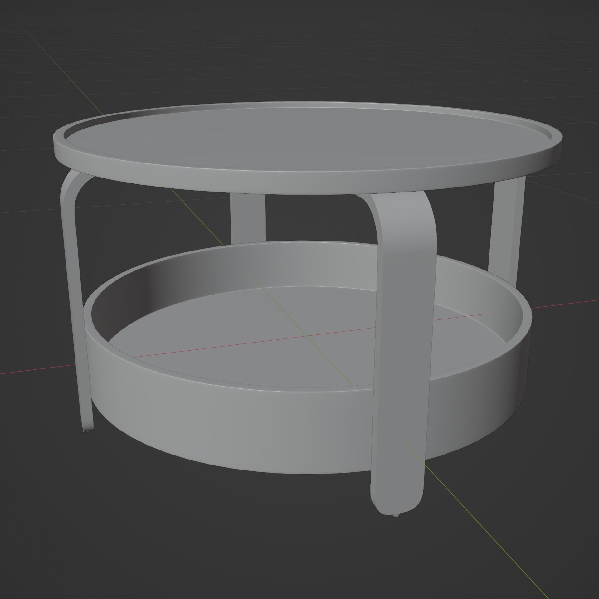 Birch Veneer Round Table 3D model_5