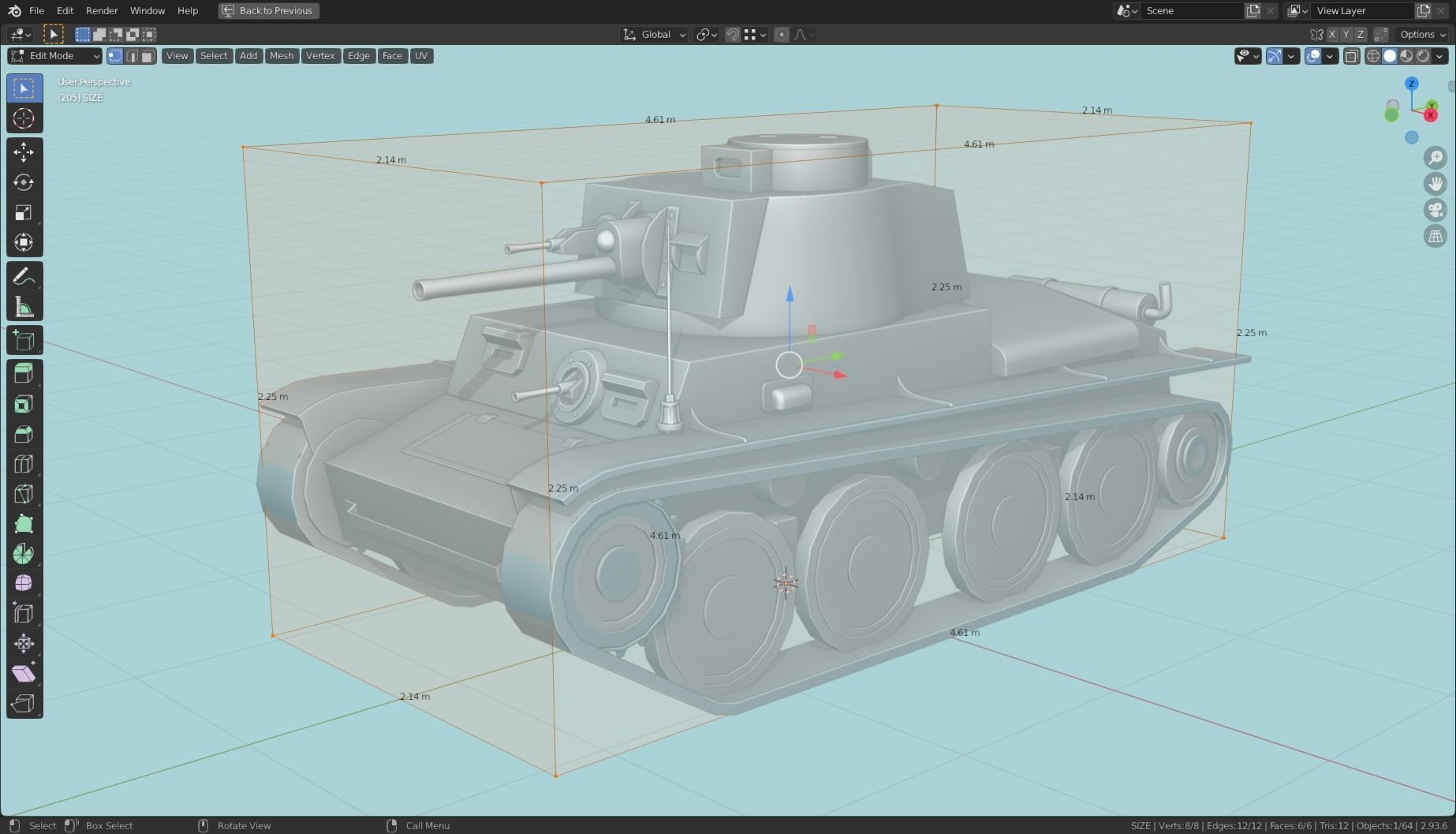 Panzerkampfwagen 38t Tank Base Mesh  Low-poly 3D model_25
