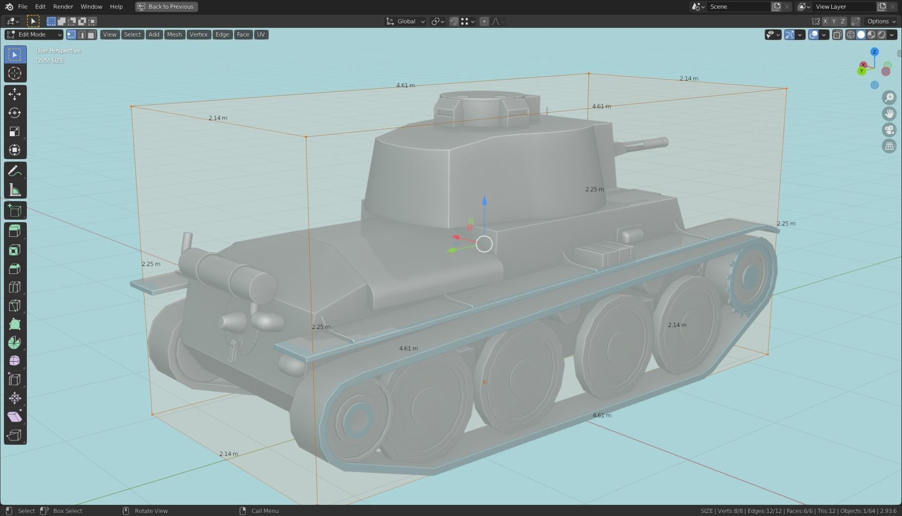 Panzerkampfwagen 38t Tank Base Mesh  Low-poly 3D model_26