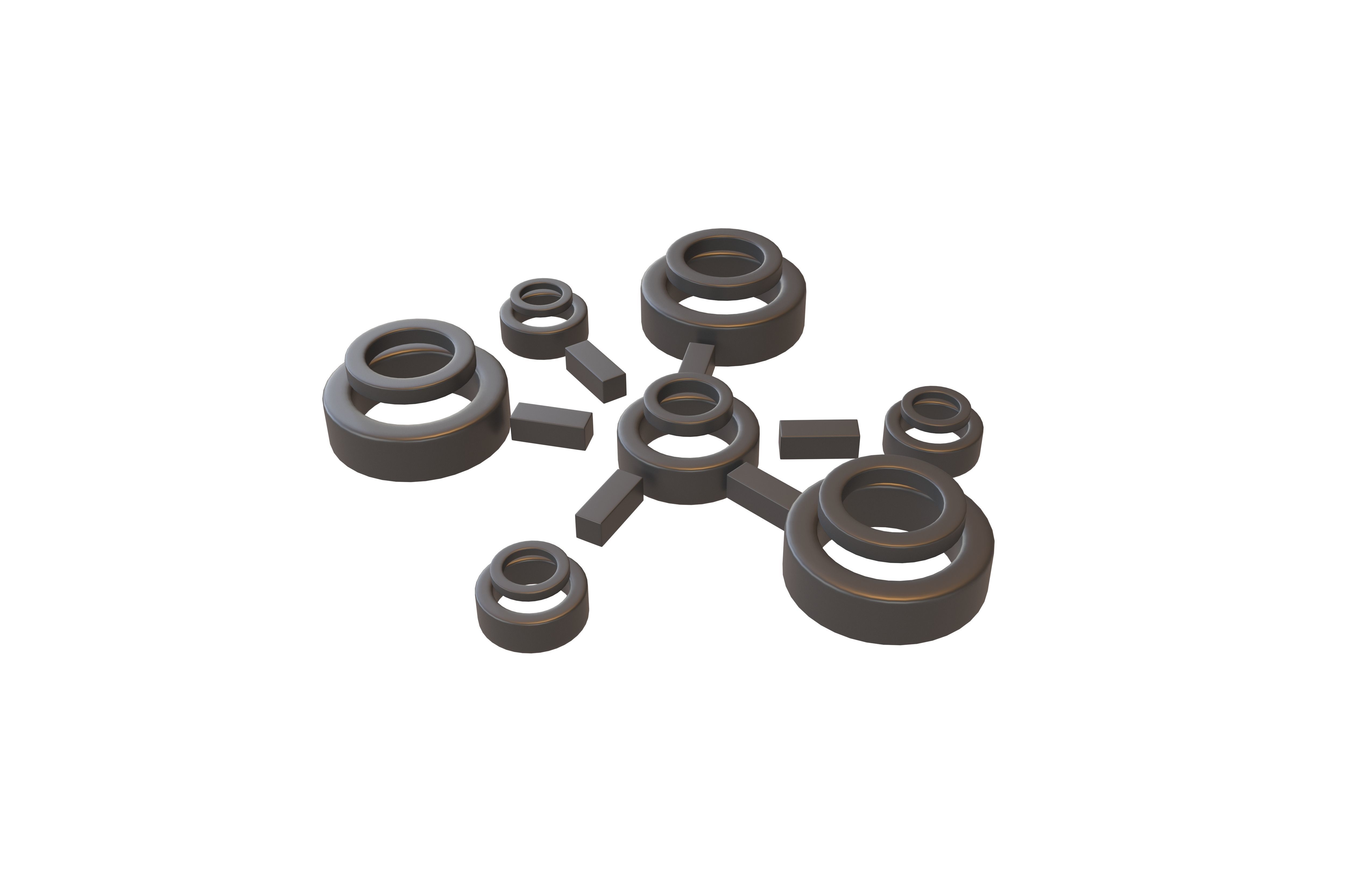 Network Connection Icon v1 001 Low-poly 3D model_2