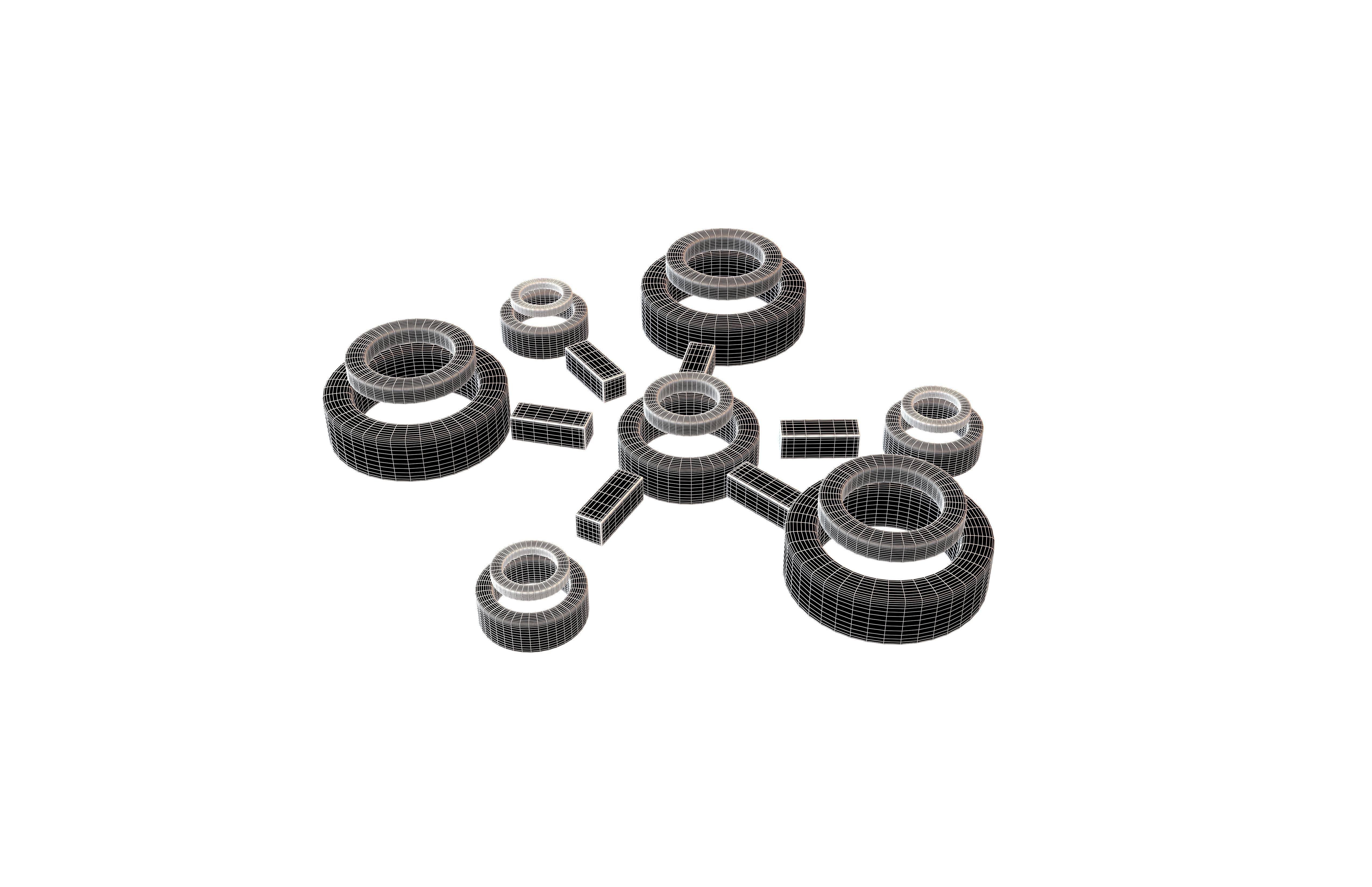 Network Connection Icon v1 001 Low-poly 3D model_6