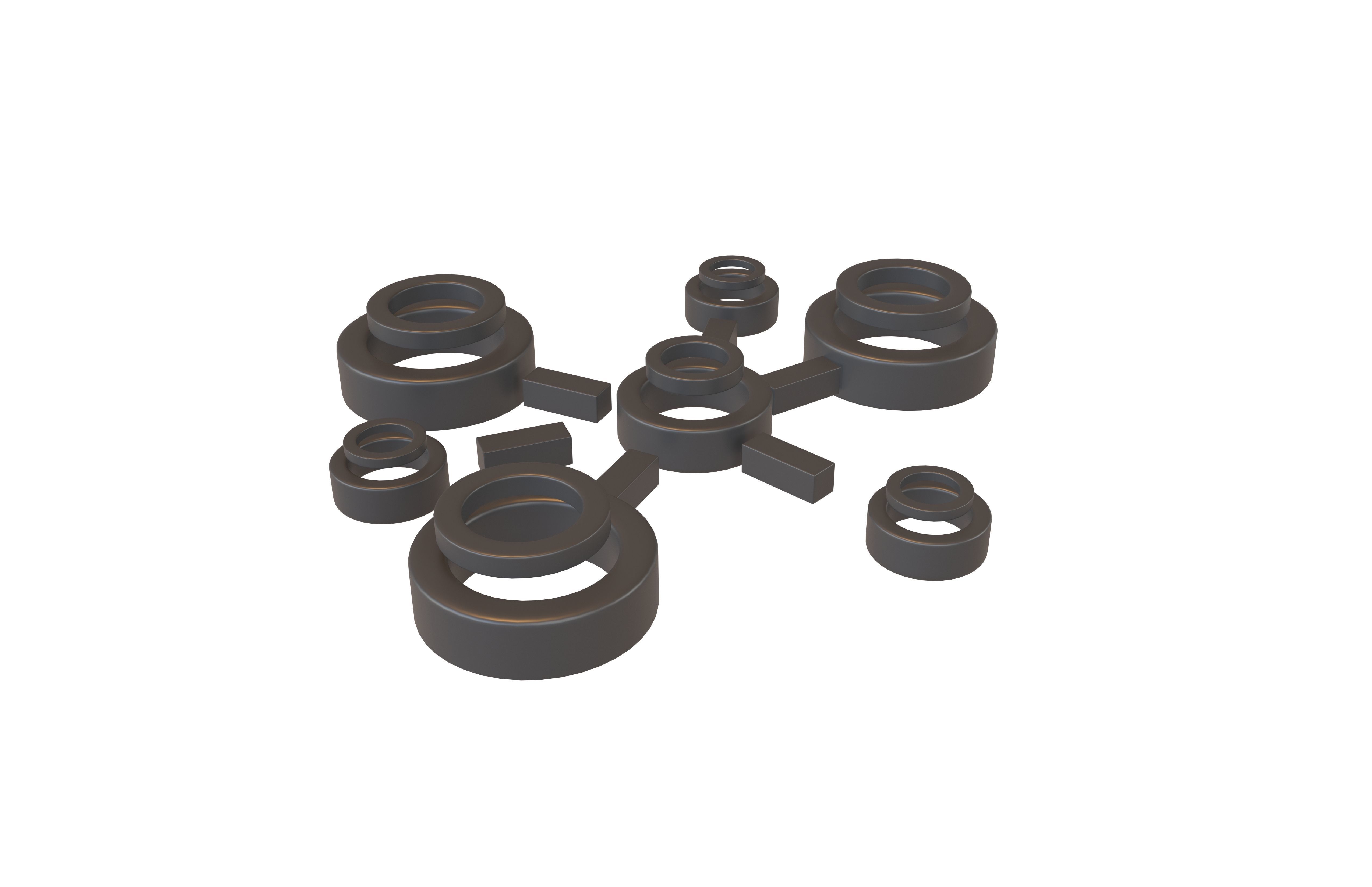 Network Connection Icon v1 001 Low-poly 3D model_1