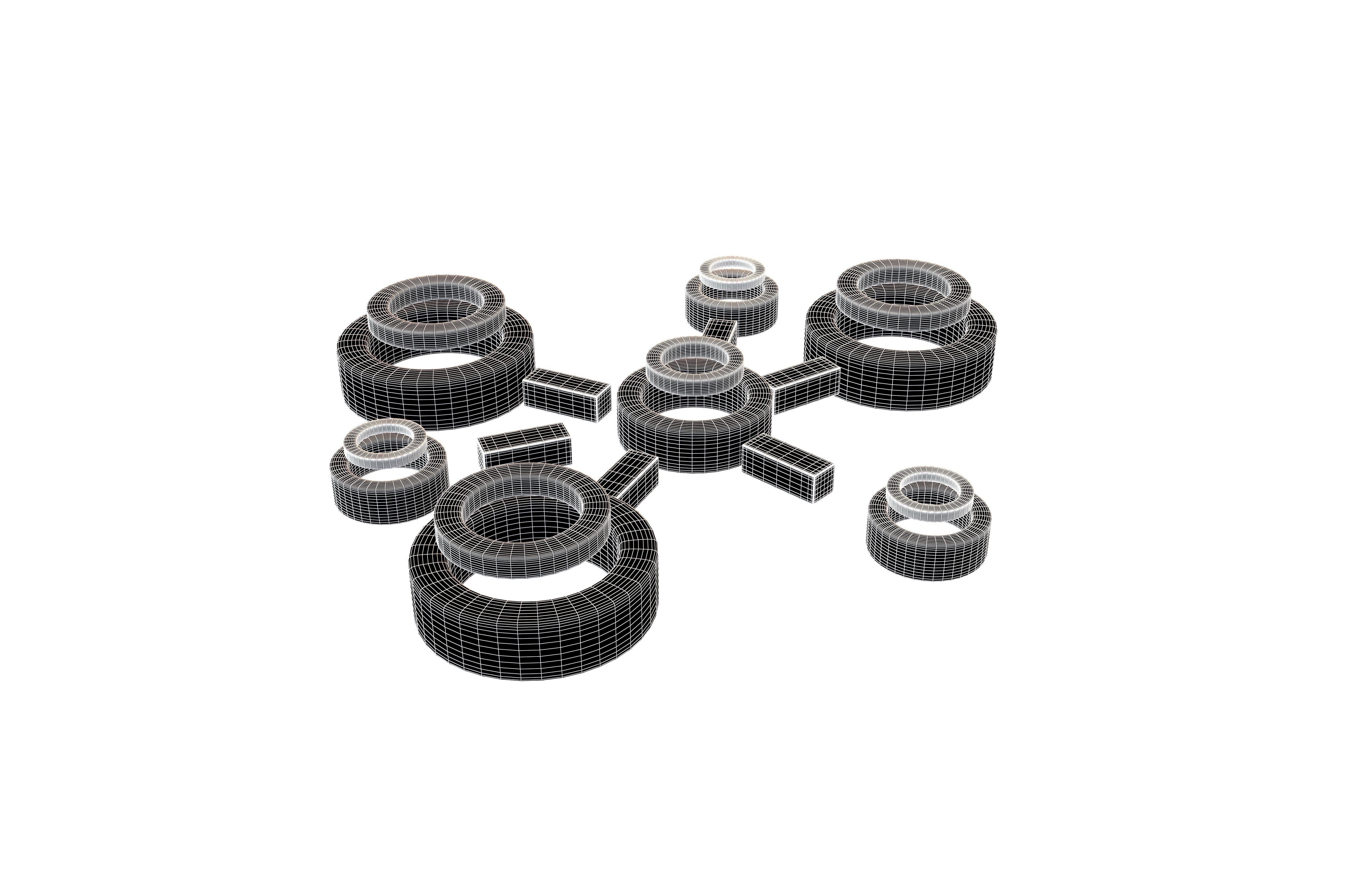 Network Connection Icon v1 001 Low-poly 3D model_5