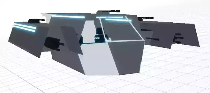 3D sci-fi Spaceship