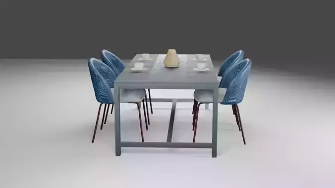 Rustic Dining Table Interior High quality 3D model