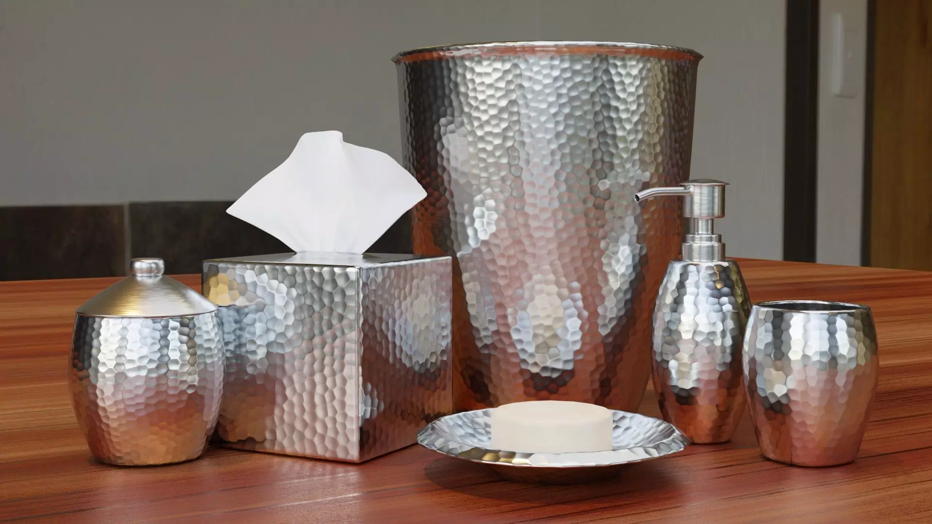 Bathroom Accesories Low-poly 3D model_0