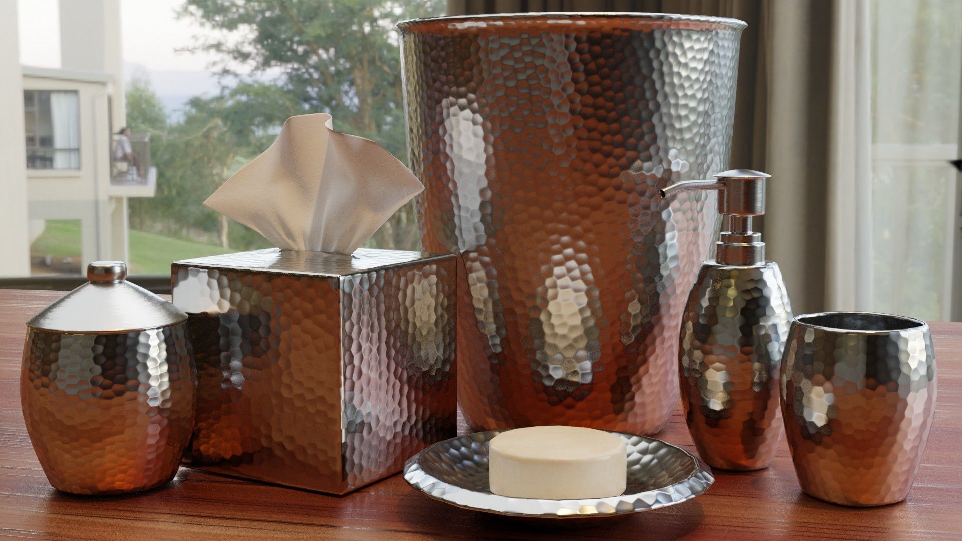 Bathroom Accesories Low-poly 3D model_1