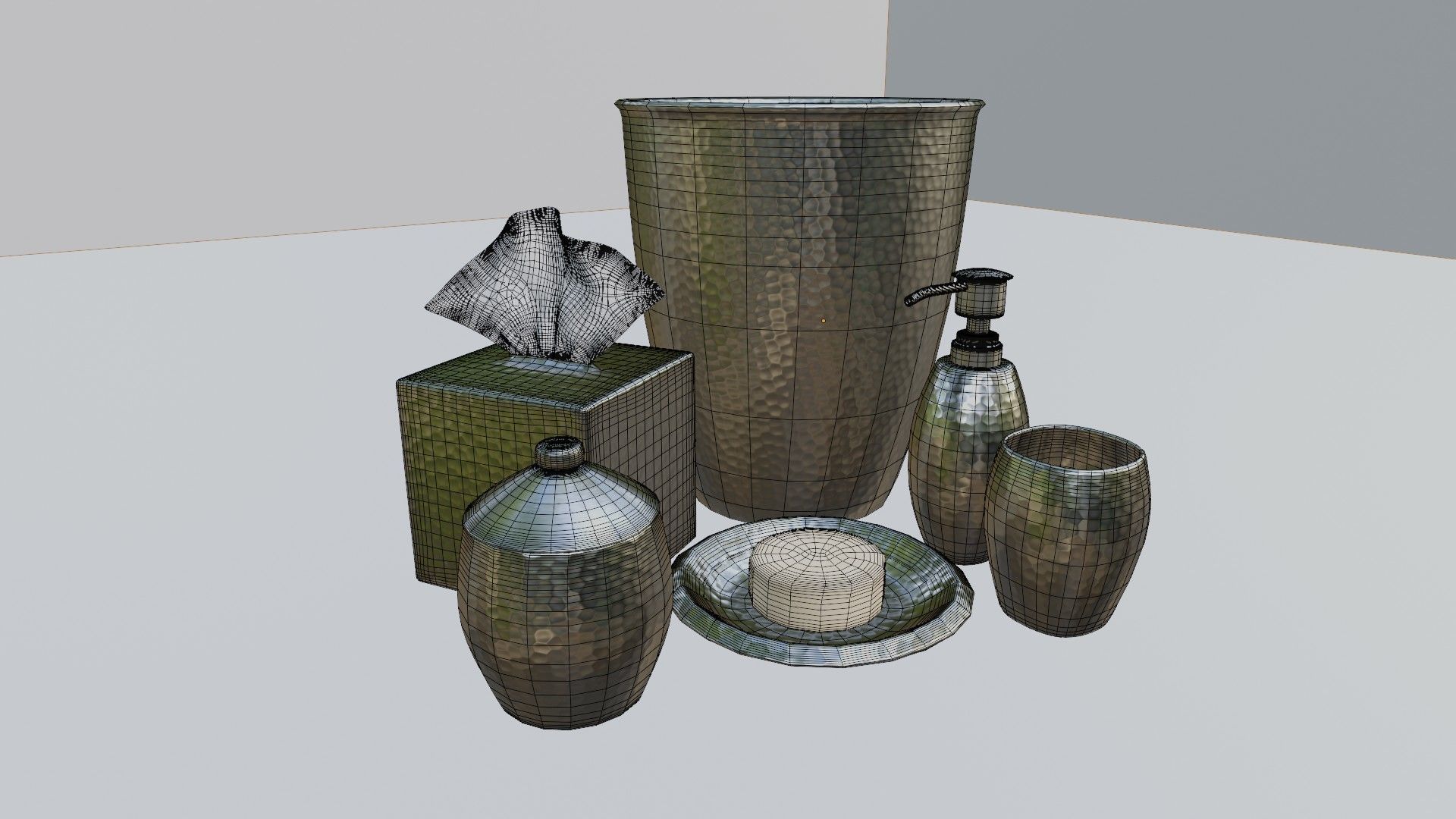 Bathroom Accesories Low-poly 3D model_6