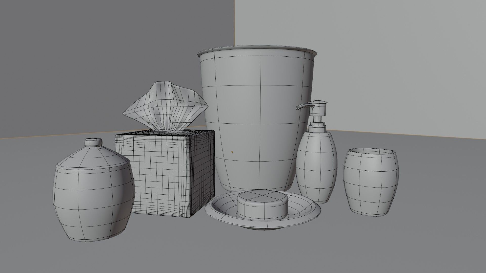 Bathroom Accesories Low-poly 3D model_8