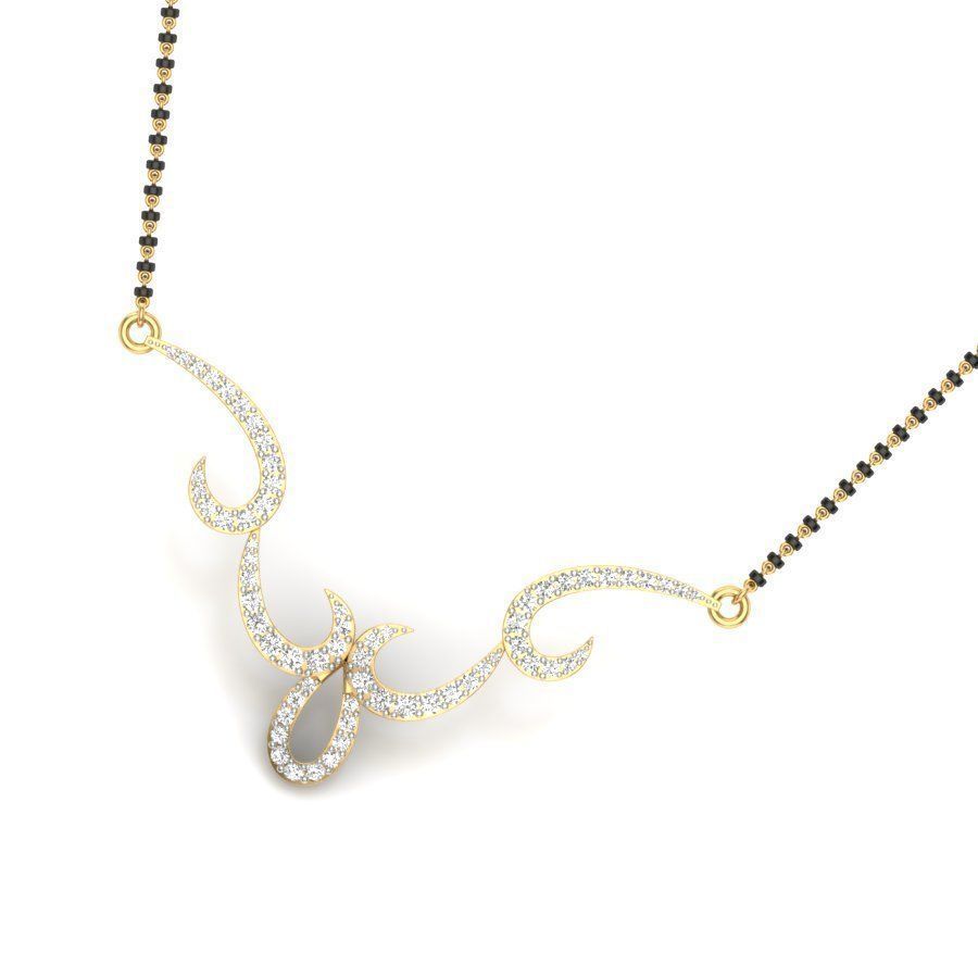 Diamond Satting Beautiful Neckless 3D print model_3