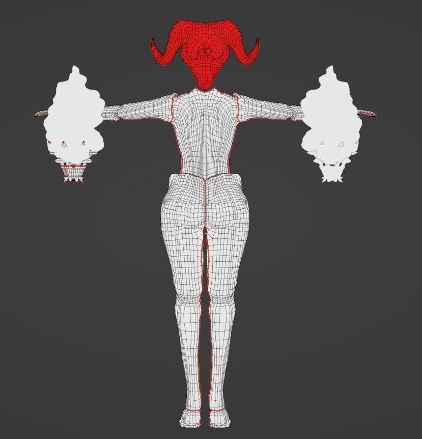 Female Elemental Sentinels Low-poly 3D model_8