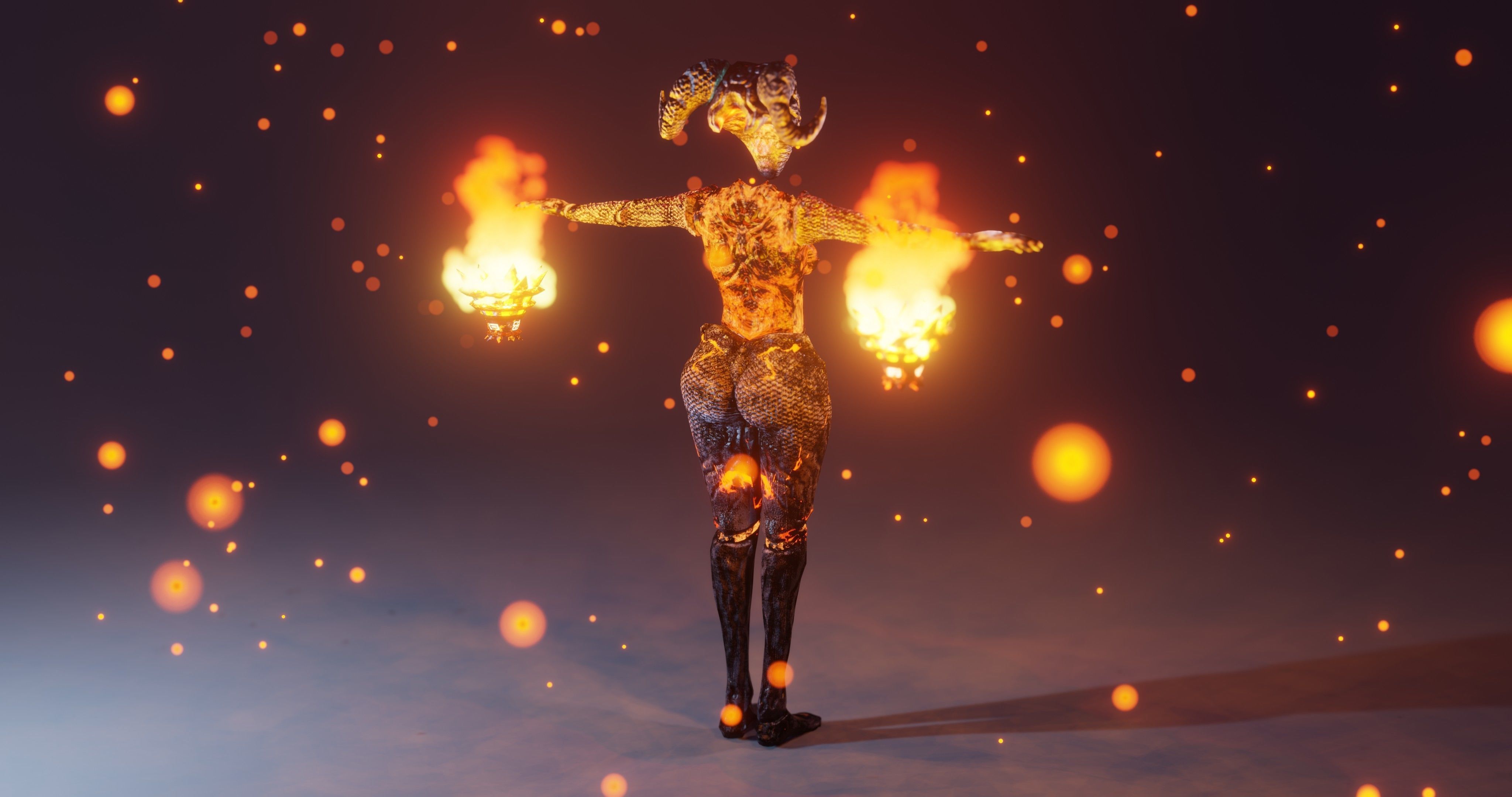 Female Elemental Sentinels Low-poly 3D model_17