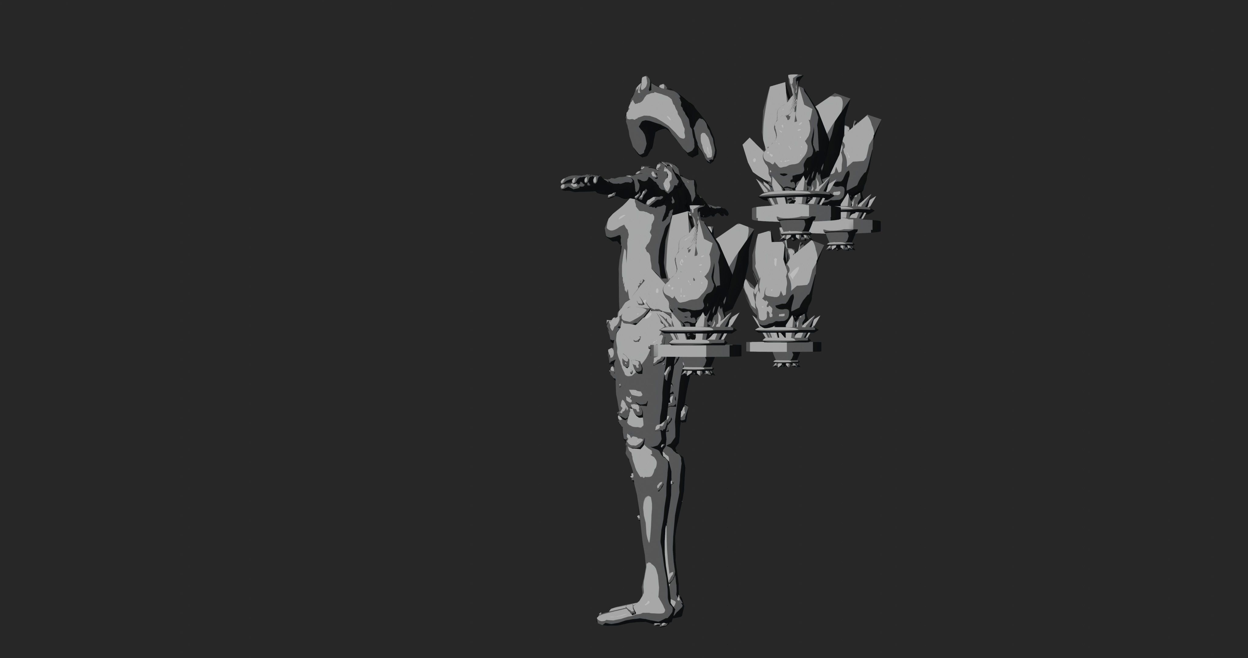 Female Elemental Sentinels Low-poly 3D model_67