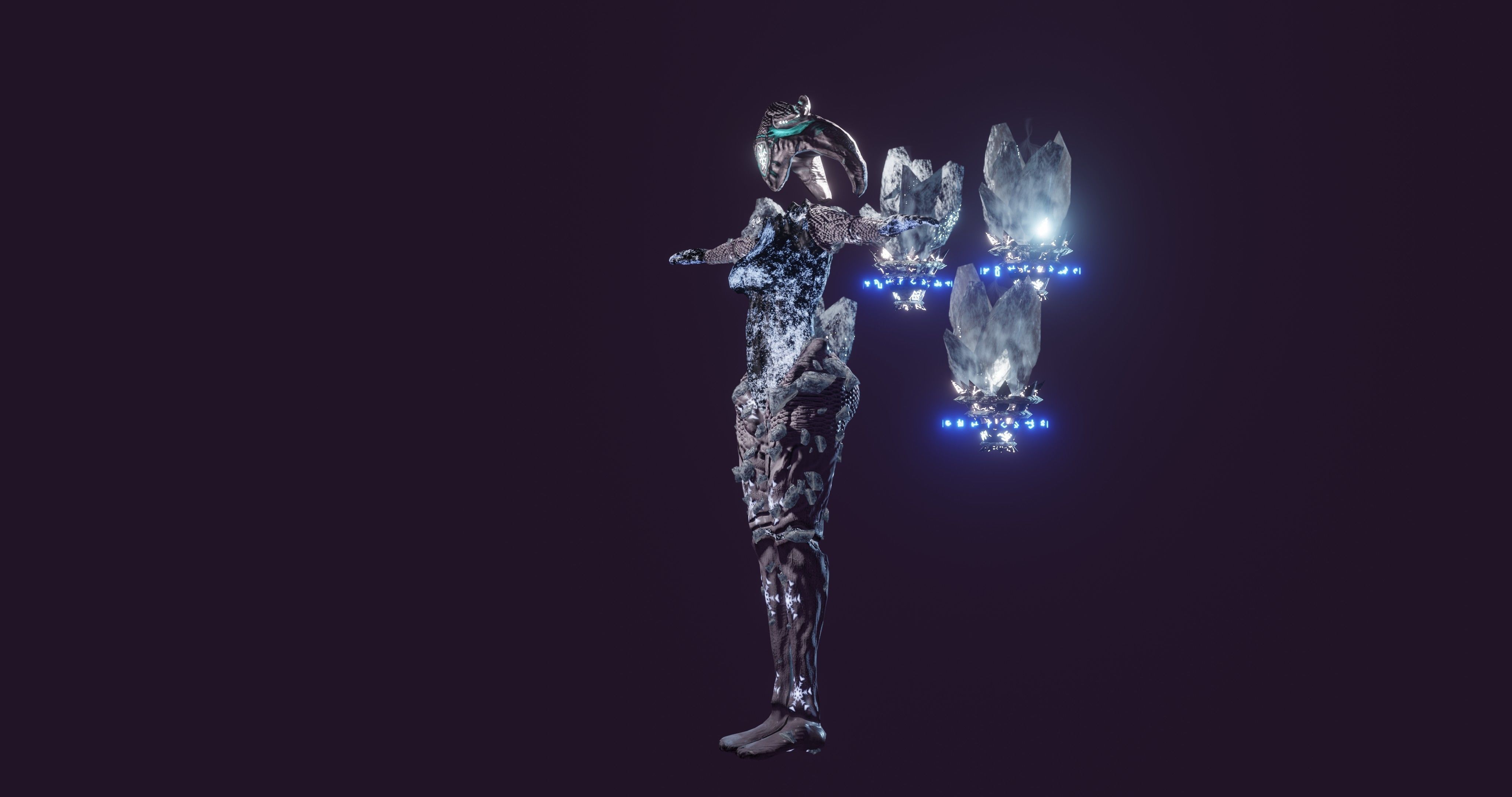Female Elemental Sentinels Low-poly 3D model_69