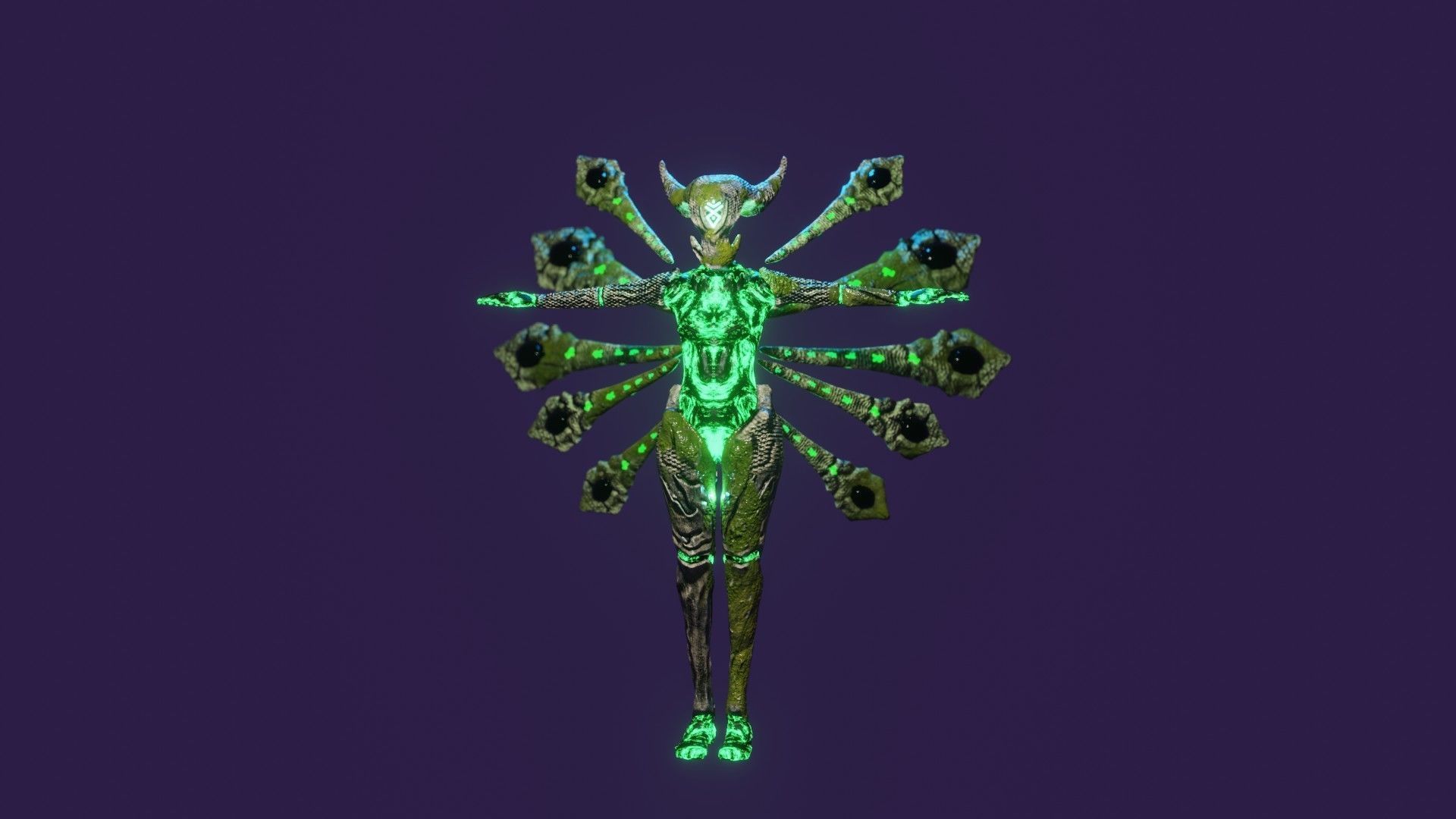 Female Elemental Sentinels Low-poly 3D model_33