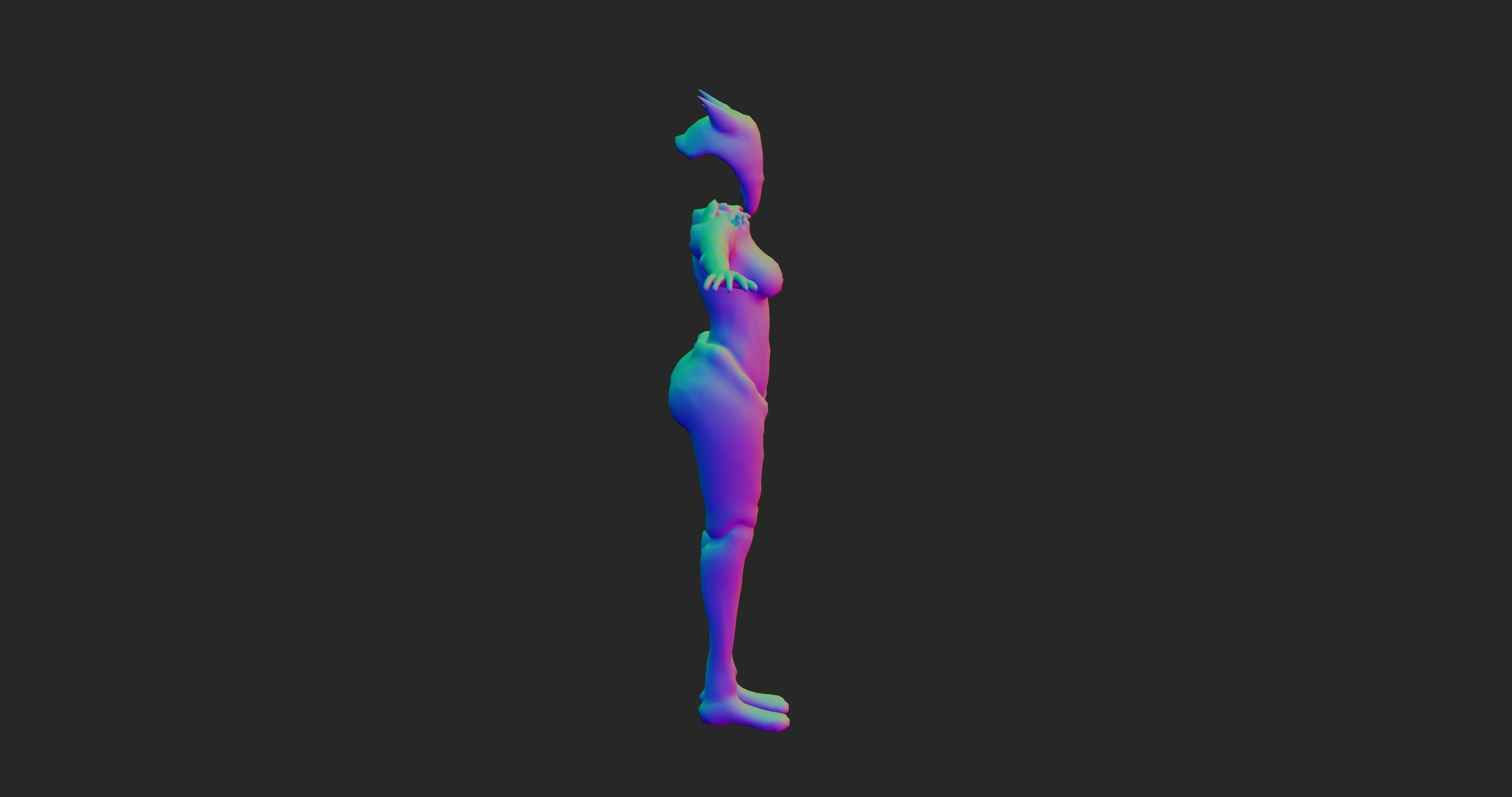 Female Elemental Sentinels Low-poly 3D model_57
